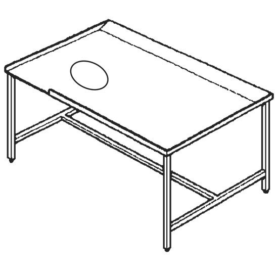 linker Sortiertisch, Maschinenausgang rechts, L=2600 mm