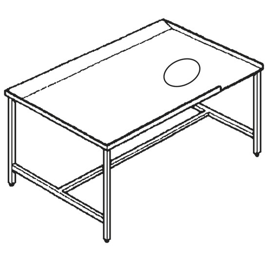 rechter Sortiertisch, Maschinenausgang links, L=2600 mm