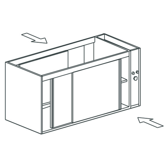 Wärmeschrank, beidseitig bedienbar, mit Schiebetüren, 2100x700 mm
