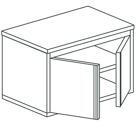 Schrank, mit 2 Flügeltüren, mit Zwischenboden, 700x700 mm